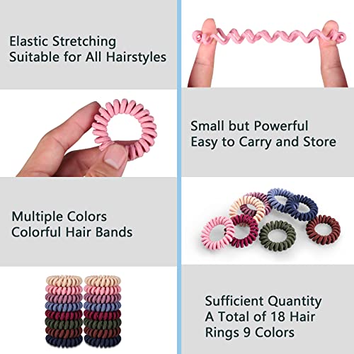 16Pcs Hair Ties, No Crease Spiral Hair Ties Hair Bands Multicolor Waterproof Phone Cord Hair Scrunchies Hair Coils Accessories For Women Girls #TOP2