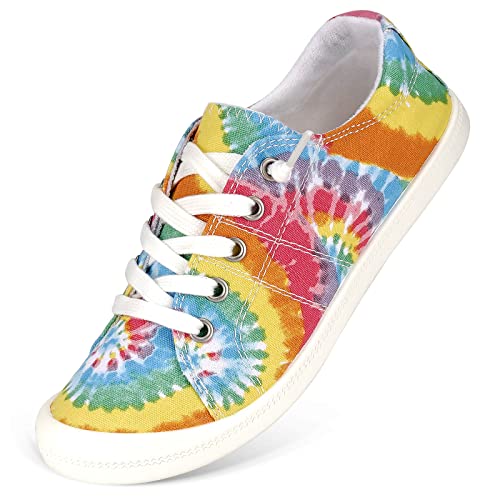 Image of Hxlber Women's Low Top Sneaker - Round Toe Comfort Casual Canvas Shoes Fashion Sneakers for Walking for Women