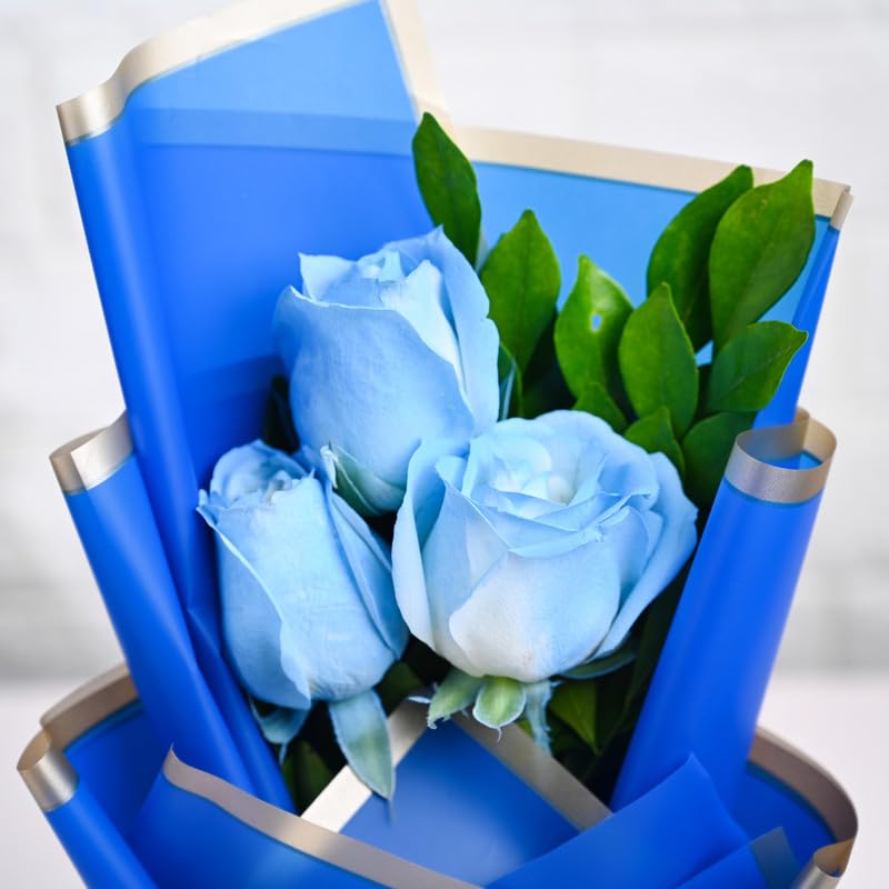 FlowerAura Love Bouquet of 3 Blue Spray Rose & 5 Chocolates For Birthday & Anniversary Gift, Valentine Day Gift, Mother's Day Gift & Gift for Boyfriend, Girlfriend, Husband & Wife (Same Day Delivery) 5 51roOIi4bpL