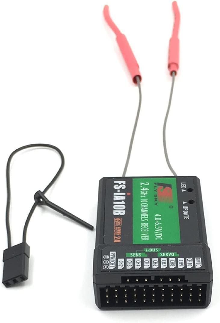 Ricevitore Flysky FS-IA10B, 10 canali 2.4GHz AFHDS 2A RC trasmettitore ricevitore per trasmettitore RC FS I4 I6 I6X I6S GT2G GT2E I8 I10 TH9X CT6B GT5 GT3C IT4S TM10