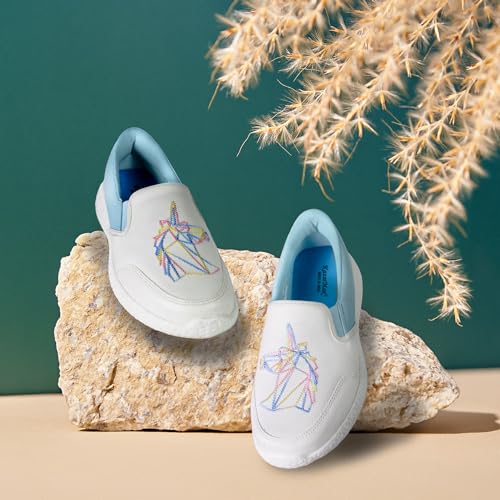 Image of KazarMax Boys & Girls Embroidery Slip-On Sneaker Shoes | Comfortable Loafer |Casual Shoes