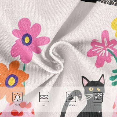 Cute Black Cats Floral Beige Girls Underwear Toddler 2t Cotton Cute Panties Girl Bright Kids Undies Briefs3