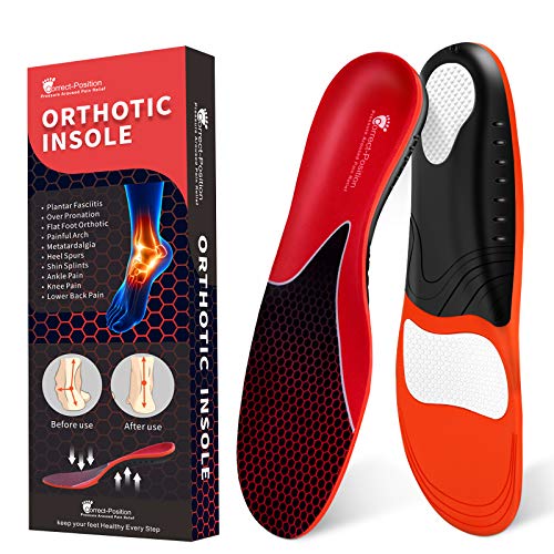 Arch Support Plantar Fasciitis Insoles for Men and Women Shoe Inserts-Orthotic Inserts-Shoe Insoles- Metatarsalgia Insole-Pronation Insoles-Foot Insoles Gel Boot Insole for Flat Feet Pain Relief M