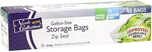 Miniatura 1 de Bolsas de almacenamiento de plástico transparente de alta calidad con cierre de cremallera (paquete de 45), perfectas para almacenamiento en