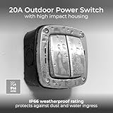BG Electrical Outdoor Double Wall Switch with LED Indicator, Decorative Weatherproof, Stainless Steel, 2-Way, 20A, IP66 Rated, WPL42 (Pack of 2) - Image 2