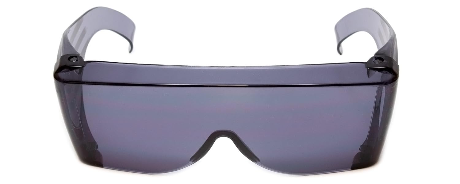 Calabria 3000 Fitover Gafas de seguridad sobre gafas graduadas Gris humo EE. UU. Hombres Mujeres Envoltura teñida Antideslumbrante
