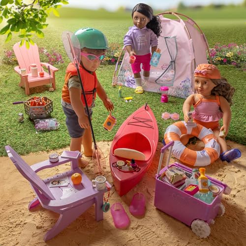 Our Generation - Camping-Nächte - Puppenzelt Spielset - Camping Spielzeug - 46 cm Puppe Zubehör - Vorgetäuschtes Spiel - Kinder 3 Jahre und älter