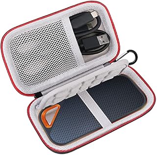 Lacdo Hard Carrying Case for SanDisk Extreme PRO / SanDisk Extreme Portable SSD 500GB 1TB 2TB 4TB USB-C EVA External Solid State Drive Shockproof Water Repellent Protective Storage Travel Bag, Black