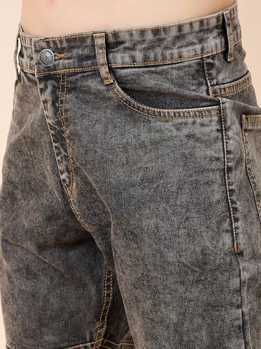 Image of STUDIO NEXX Men's Loose Fit Jeans | Stretchable | Jeans for Men | Contrast Stitch Jeans | Panelled Stitch
