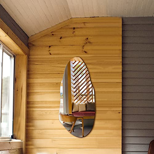Irregular Mirror For Wall,Bathroom Mirrors For Vanity Entryway Living Room,Asymmetrical Body Mirror Frameless Mirror(32''X15'') #TOP5