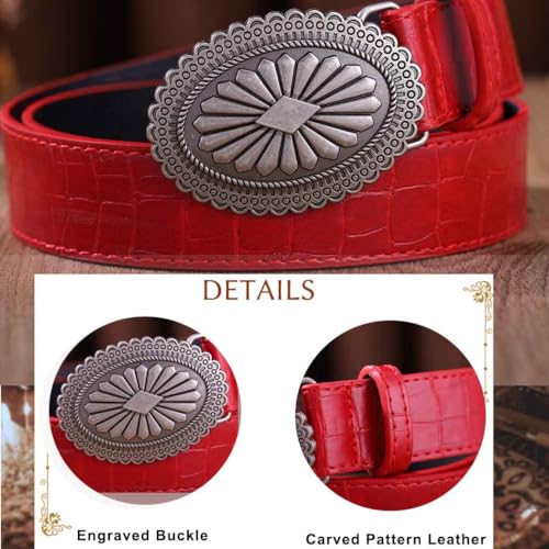 Western Belt for Women Star Buckle Cowgirl Waist Belt for Pant Dress Vintage Ladies Leather Belts3