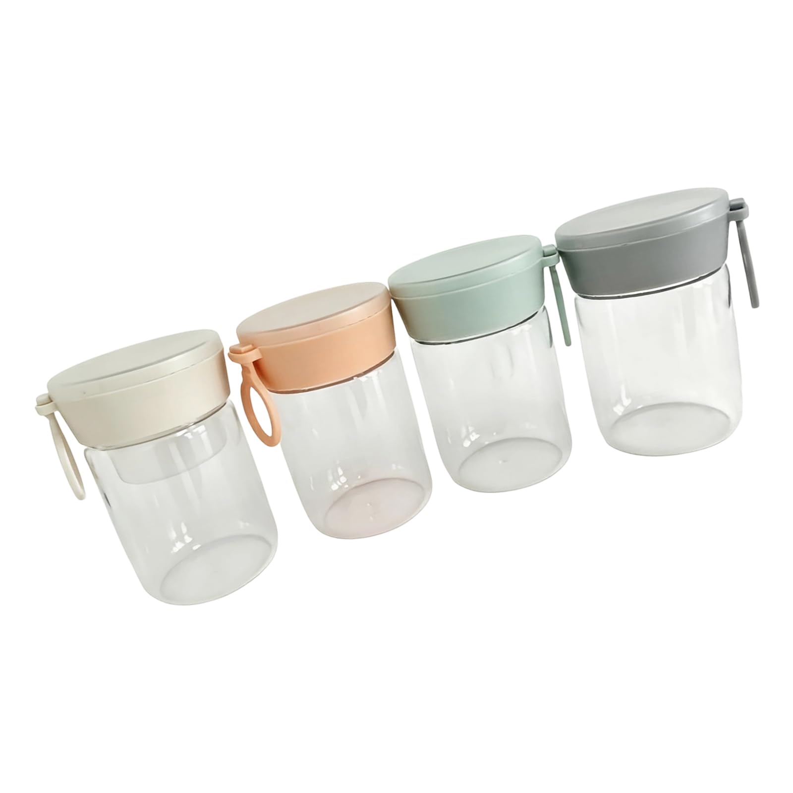 Kaeltsyn Overnight Oat Container with Lid, Jars Oatmeal Cups, Meals Preps with China Puddings Jar with