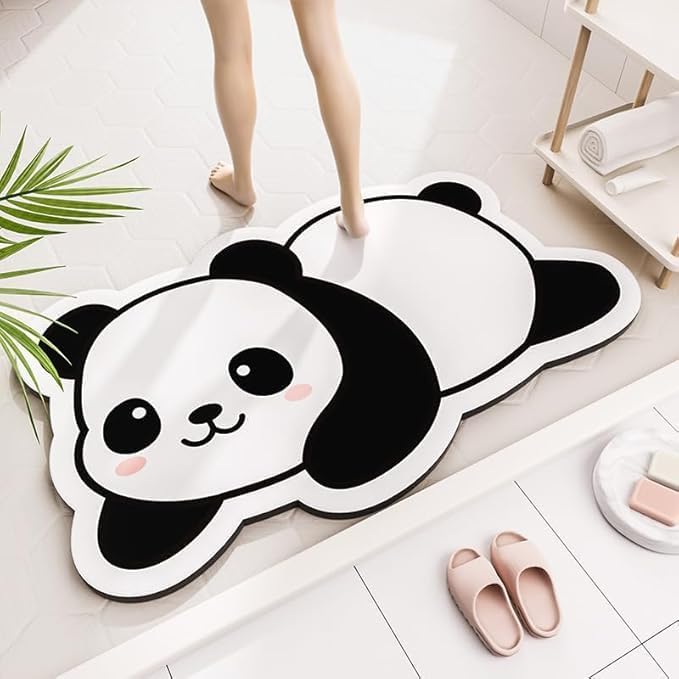 VAJASIL Cute Panda Shaped Mat, Charming Panda Design with A Soft Surface and Anti-Slip Backing | This Mat is Perfect for Kids’ Rooms | Bathrooms | Or Bedside Areas-image-21