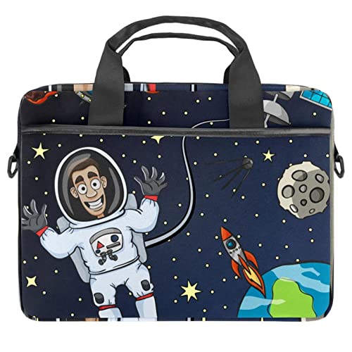 Sac à bandoulière pour ordinateur portable 13-14 pouces avec motif espace pour étudiant voyageur