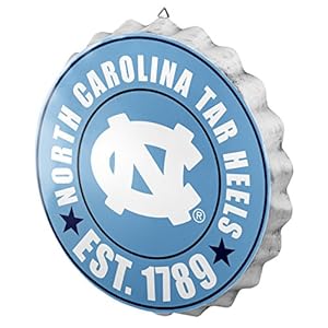 FOCO NCAA Bottle Cap Wall Sign, North Carolina Tar Heels