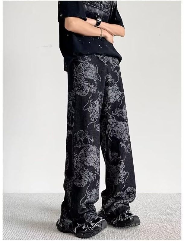 jupkem Men's Baggy Jeans Y2k Goth Wide Leg with Multiple Pockets Women Fashion 90s Hiphop Cargo Pants Y2k Harajuku Streetwear2