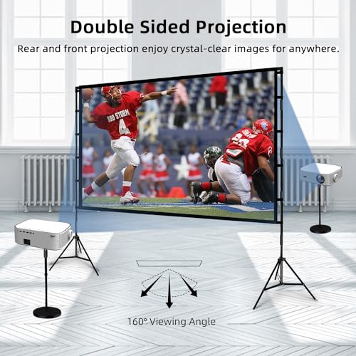 Projector Screen and Stand, Wootfairy 120 inch Foldable and Portable Projection Screen 16:9 4K HD Rear Front Wrinkle-Free Movie Screen with Carry Bag for Indoor Outdoor Home Theater Backyard Cinema by wootfairy - Image 5