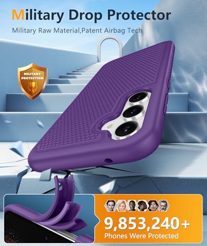 Image of FNTCASE for Samsung Galaxy S23-FE Case: Dual Layer Protective Heavy Duty Cell Phone Cover Rugged Full Body Drop Protection Military Grade Shockproof Phone Case (Purple)