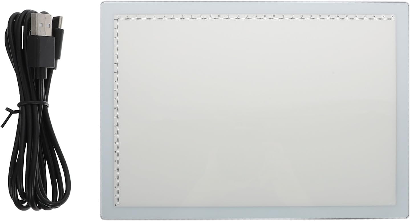 Generic A4 LED Drawing Board Copying Writer Board with Rechargeable Battery, White Magnetic Tracing Pad for Artists and Students, Portable Light Box for Sketching, Calligraphy, and