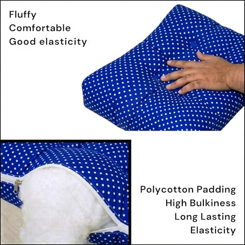 Image of Vparents Sleeping Essentials with Mosquito Net & Spring, Small Dot (Dark Blue)