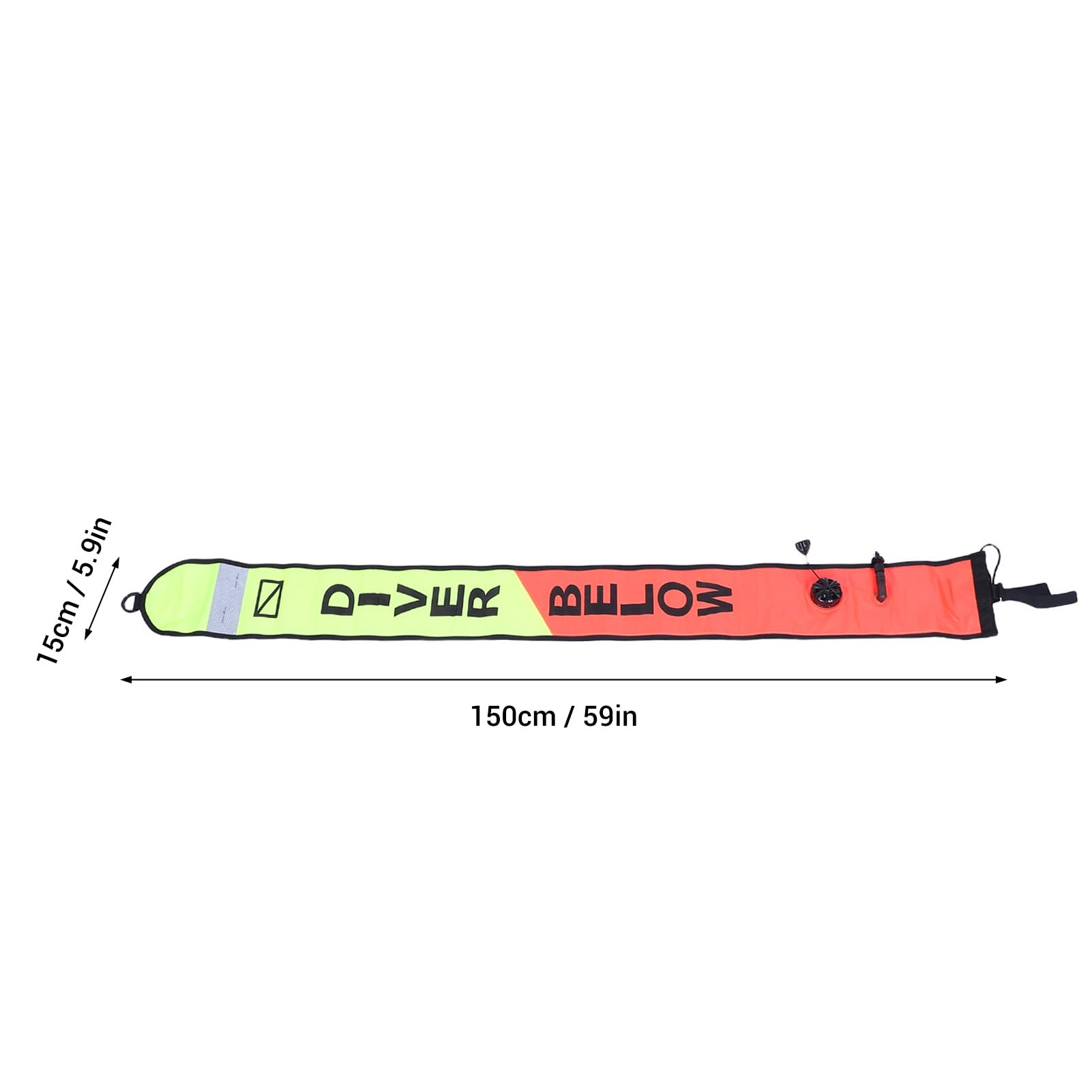 Generic Marcadora de Superficie de Buceo de Alta Visibilidad para Equipo de Buceo de 1,5 M, Tubo de Señal de Nailon a Prueba de Fugas para Buceadores