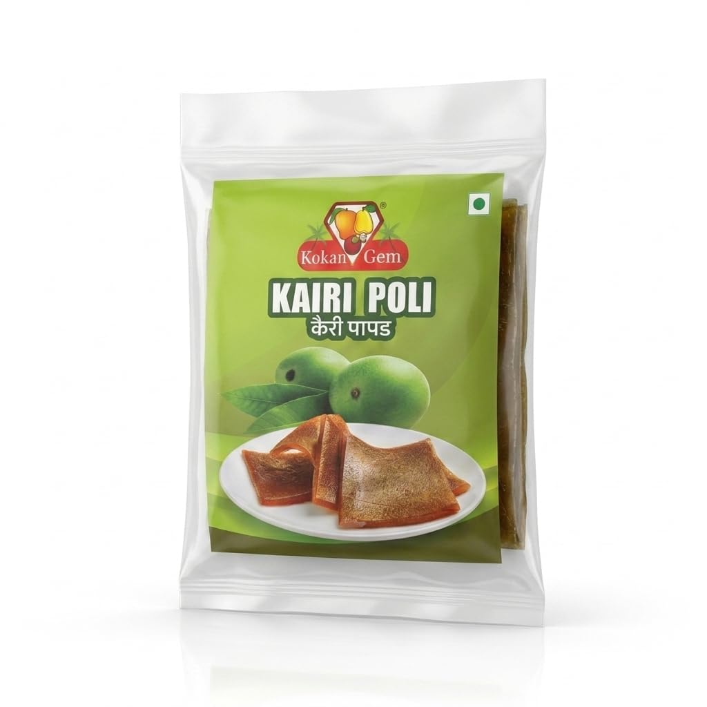 Kokan Gem Kairi Poli (Raw Mango Papad) | Traditional Sweet & Tangy Mango Fruit Leather | No Synthetic Preservatives | Ready to Eat Snack (Pack of 4)-image-22
