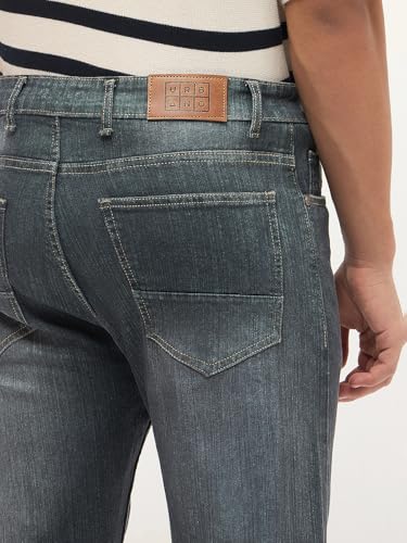 Image of Urbano Fashion Men's Straight Fit Washed Denim Jeans Stretchable