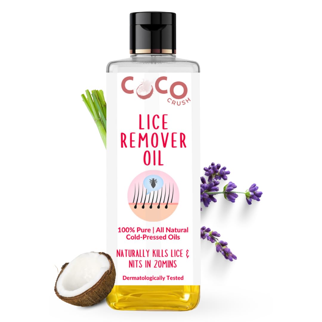 COCO CRUSH Ayurvedic Anti Lice Oil | Kills Lice, Eggs and Nits 100% Naturally In 20mins | Single Wash Treatment, Safe for Kids (100ml)