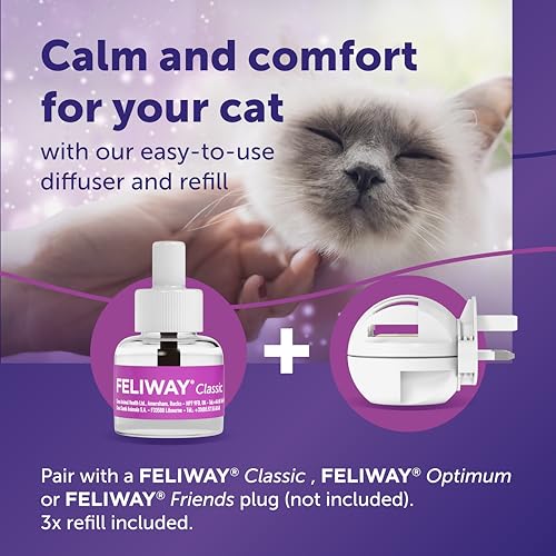 FELIWAY Classic 3 x 30 Day Cat Calming Odourless Refills for Pheromone Diffuser, 3 x 48ml - Helps Solve Common Signs of Stress in Cats & Kittens, Veterinary Recommended, Drug-free, Clinically Proven - Image 4