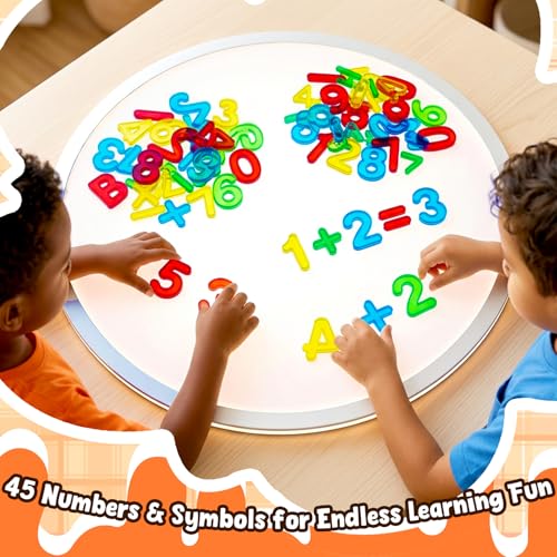 Image of Bbiamsleep 45PCS Plastic Numbers Symbols Colorful Light Table Manipulatives