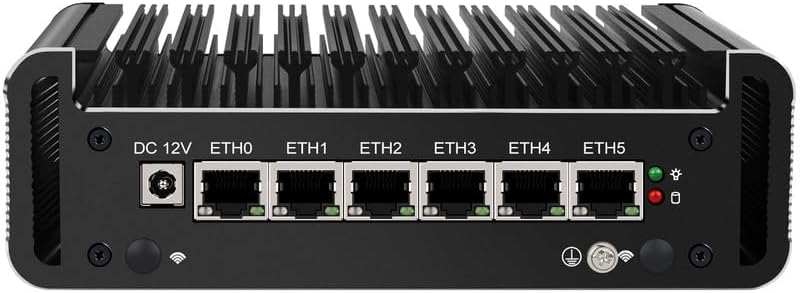 6 Ports Firewall Micro Appliance, Fanless Mini PC Intel Quad Celeron N5105, Inter i226-V LAN, DDR4 RAM, AES-NI, Router PC, VPN, Barebone
