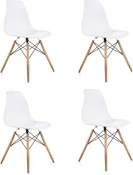 Beyaz Eames Sandalye - 4 Adet - Cafe Balkon Mutfak Sandalyesi