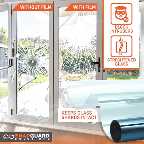 Película de seguridad transparente para ventanas 8 mil Snapguard miniatura 6