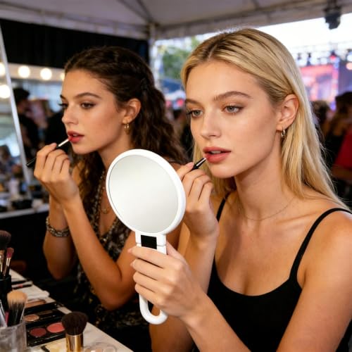 Espejo de maquillaje portátil con aumento 50X para evitar fallos de luz 3