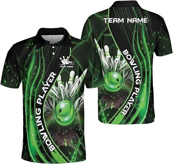 Mens Womens Bowling Pins Shirt, Retro Bowling Shirts for Team, Custom Bowling Shirts with Name Multicolor