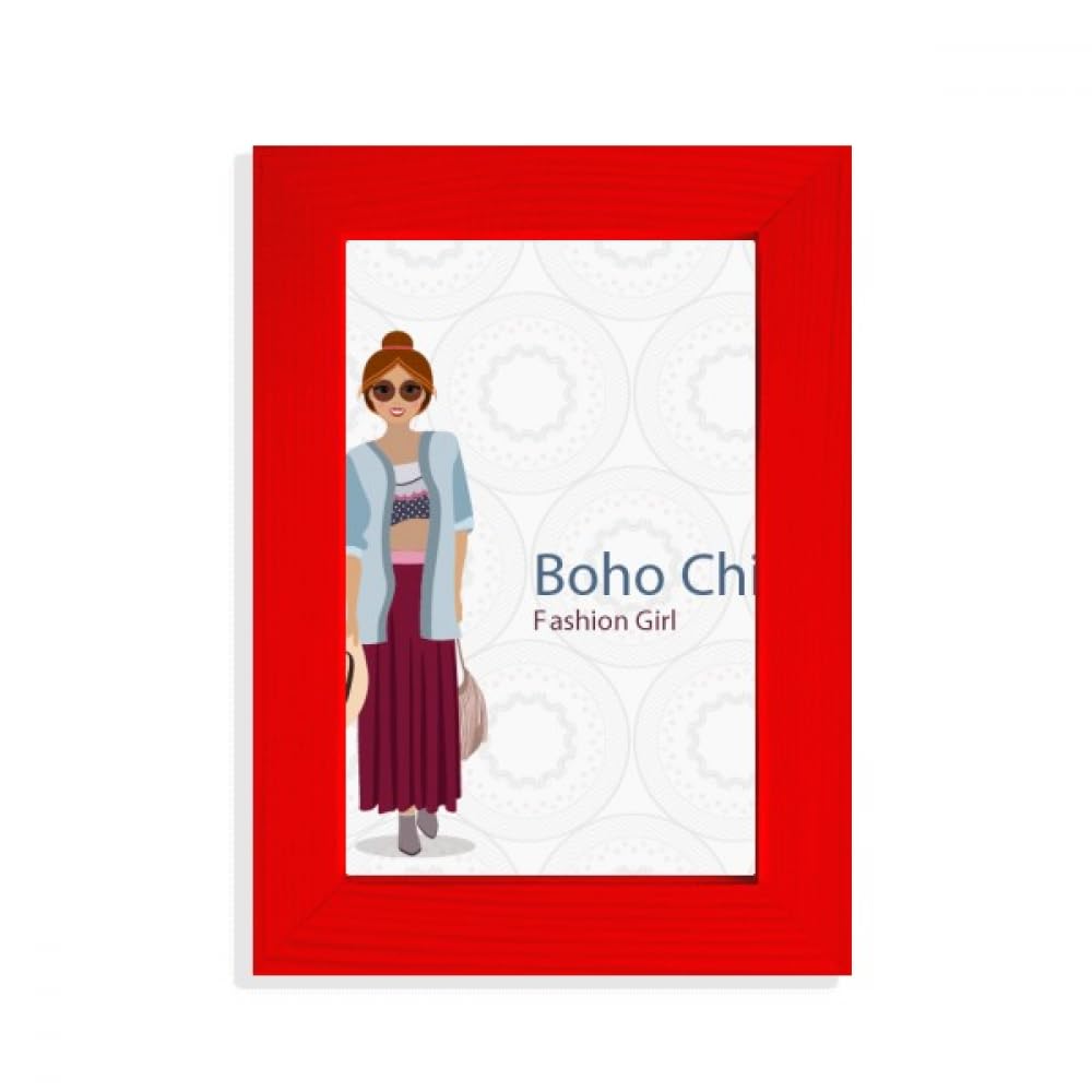 Cadre photo tendance rouge Bohe a Wind aux finitions artisanales haut de gamme