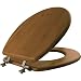 MAYFAIR Solid Bamboo Toilet Seat with Brushed Nickel Hinges, ROUND, 9401NI