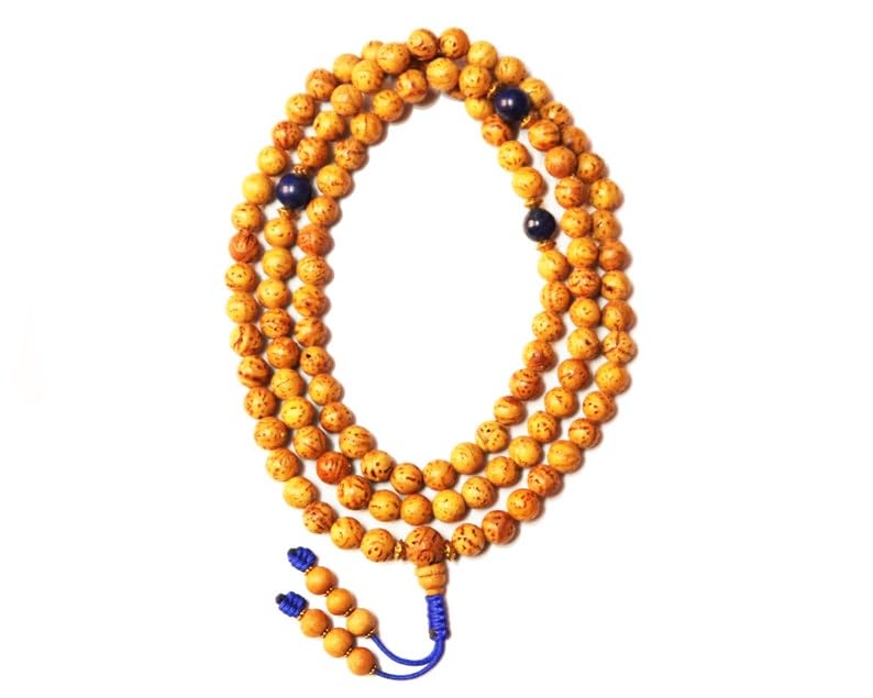 Natural Bodhi Seed,lapis lazuli 8mm 108 Mala Beads, Spiritual, Meditation Beads, Reiki, Japa Mala, Buddhist Prayer Beads, Yoga Bracelet, healing beads