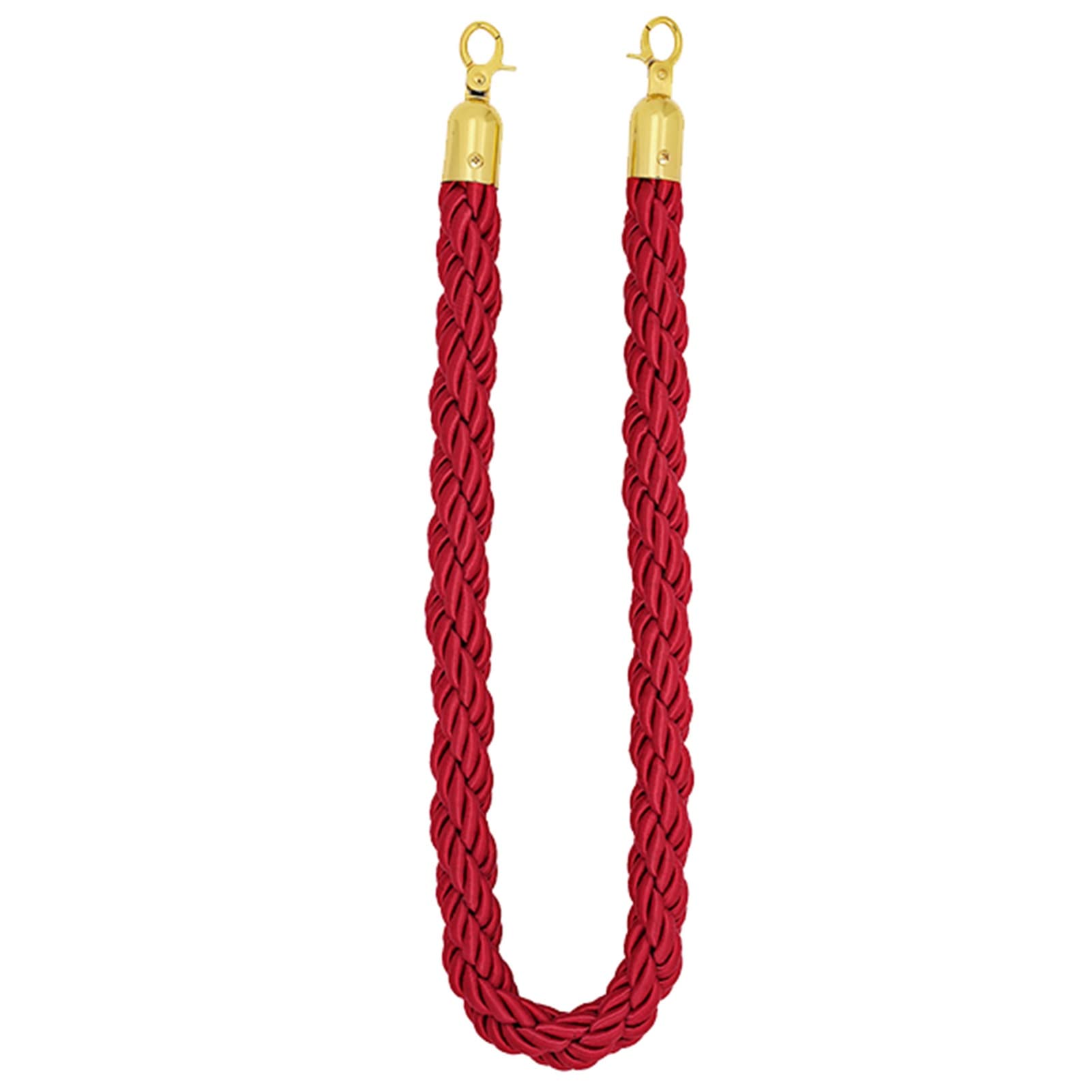 Guardrail rope， Queue Barrier Ropes with Gold Hook, Braided Crowd Control Stanchion Rope for Divider, Safety for Grand Opening/(1M)