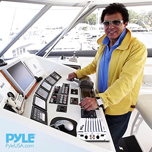 Image of Pyle 4-Channel Marine Amplifier - 400W Elite Hydra Series Water Resistant Amplifier with Dual MOSFET Power Supply, RCA Connectivity with Level Control, LED Indicator, Fuse Protection - PLMRA400.5