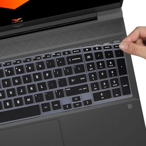 Image of Oaky Keyboard Cover for 2025 2022 HP Victus 15.6 inch FHD Gaming Laptop 15-FA1093dx 15-FB1013dx Series & HP Victus 16.1 inch Waterproof Dust-Proof Ultra Thin Keyboard Skin Protector - Silicon Black