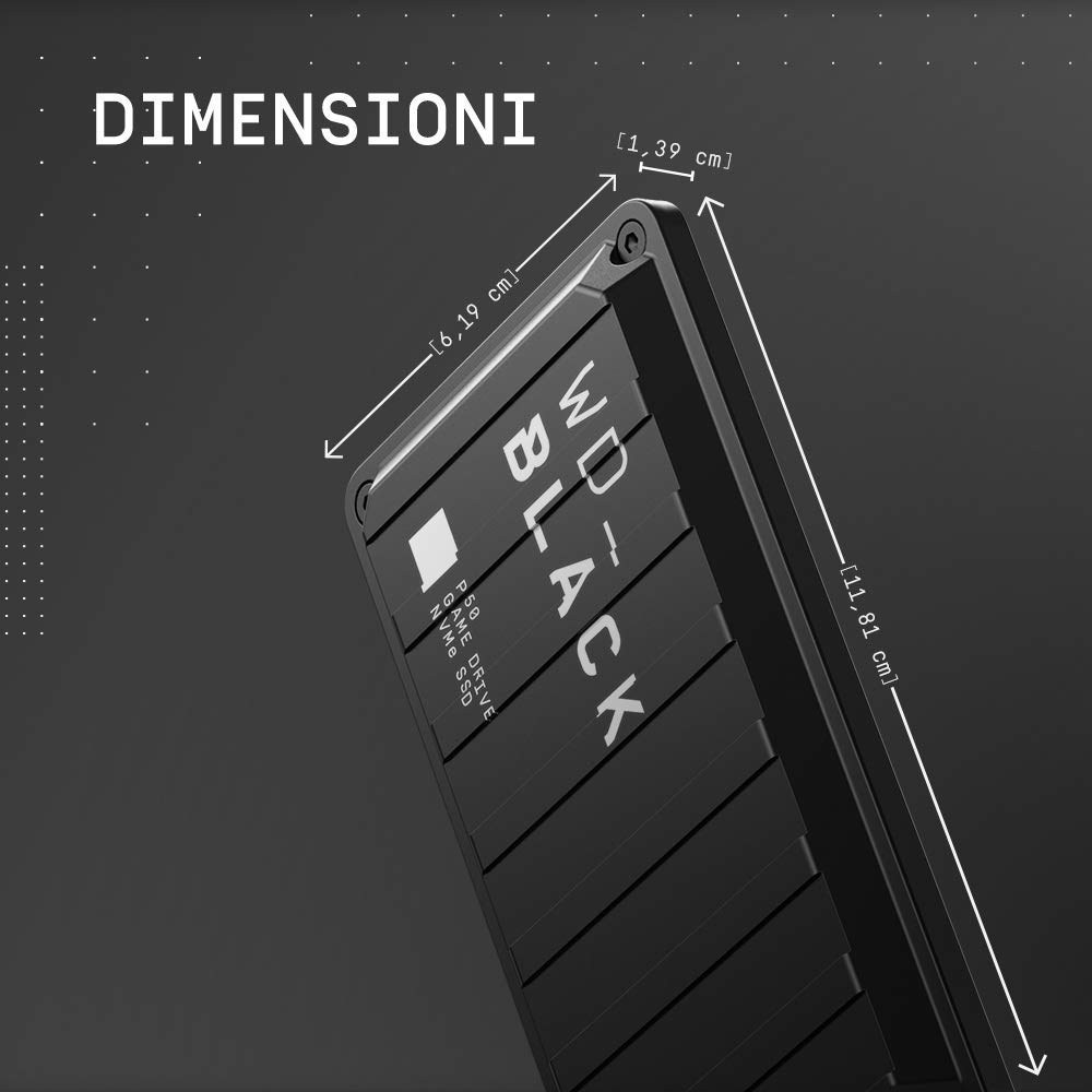 WD_BLACK P50 Game Drive SSD 4 TB, Prestazioni Ottimali per i Tuoi Videogiochi, in Movimento, Compatibile con PC, X Box e Playstation