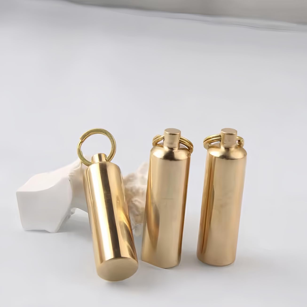 ZORRO 411S Brass Keychain Kerosene Lighter – Mini Waterproof Capsule Design, Refillable Pocket Lighter with Screw Cap (2 Pieces)