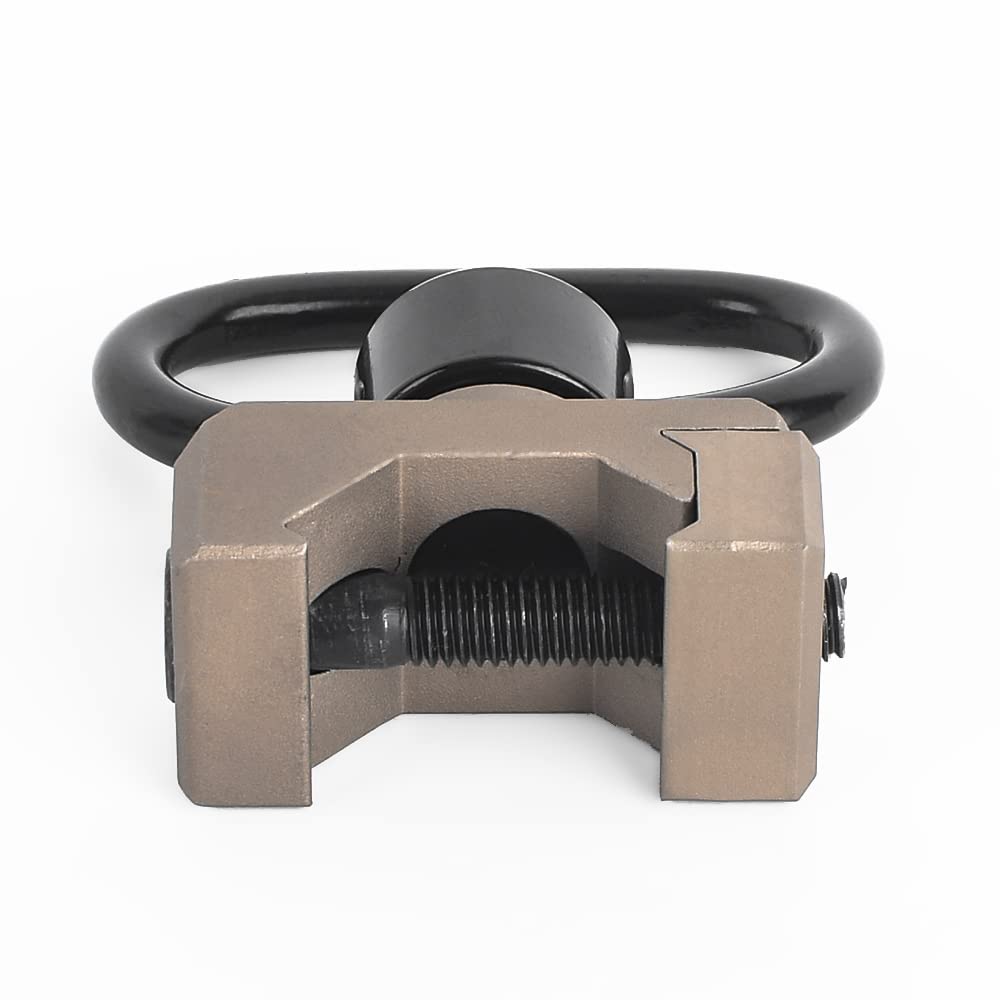 Adattatore di montaggio girevole per imbracatura Airsoft QD, accessori per la caccia con anello girevole con fibbia tattica con bottone per guida Picatinny da 20 mm (DE)
