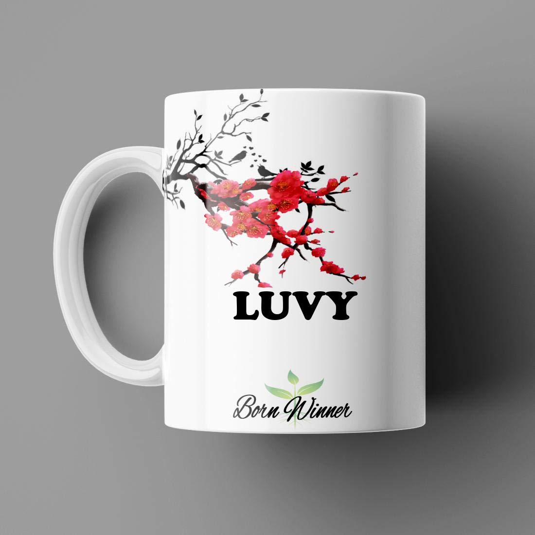 Name Printed Luvy Name Mug for Coffee White Ceramic Mug (350)ml