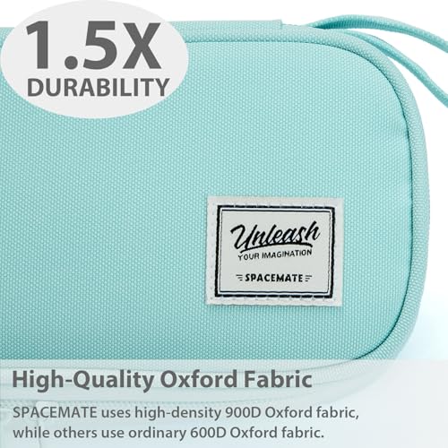 Image of SPACEMATE Pencil Case Pouch Box Bag School Supplies Girls Boys Kids, Cute Preppy Stuff Large Big Capacity Aesthetic Pen Organizer, Back to College Stationary, Eggshell Blue, Standard Stlye, 1800ml
