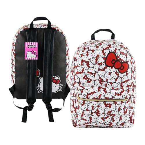 Fast Forward Hello Kitty Red Bow All Over Print 16in Leather Backpack2