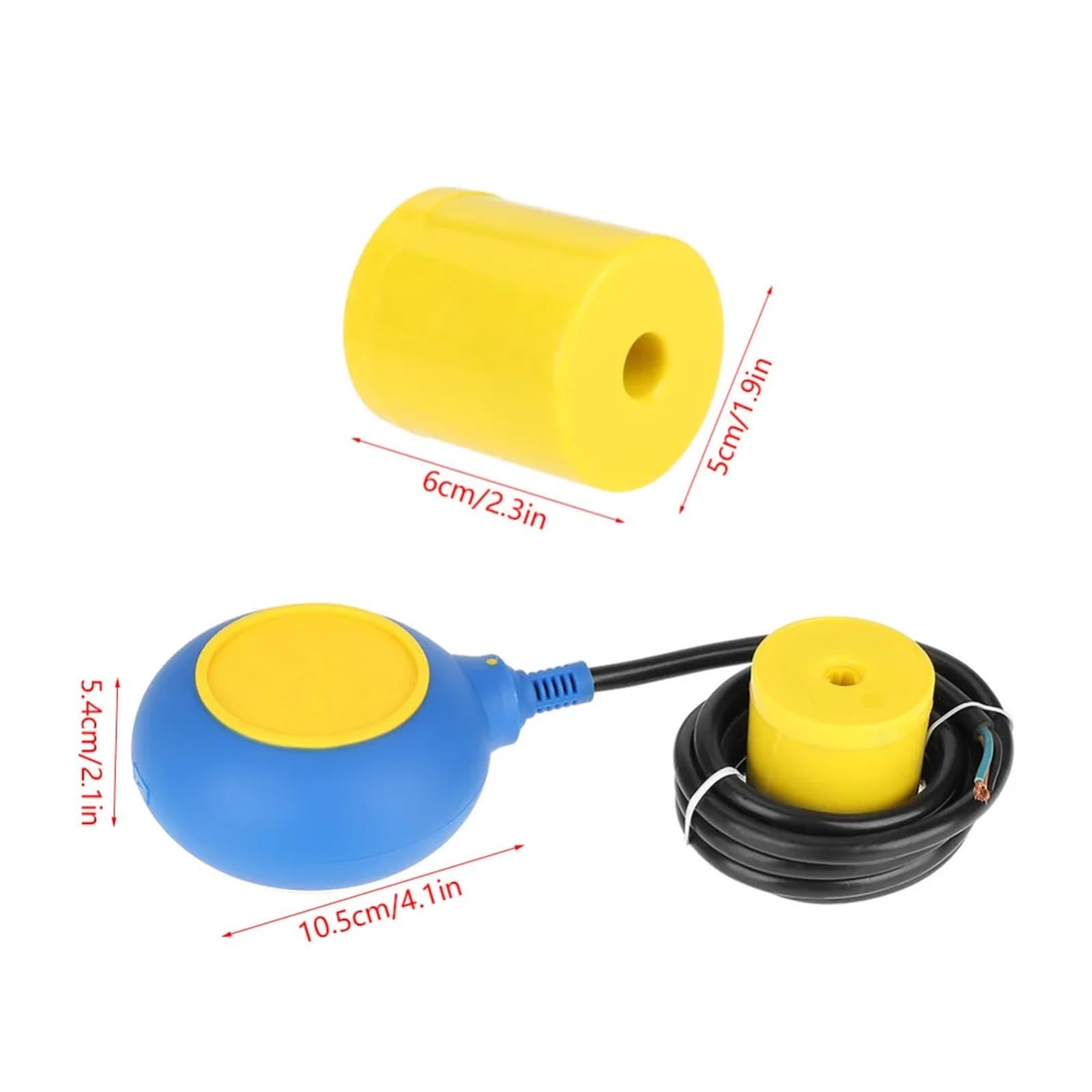 NURII Interruptor de Flotador, Controlador de Nivel de Agua líquida Sensor de Contacto 220 V 16 A 2 m/78,7 Pulgadas Controlador Interruptor de Flotador líquido