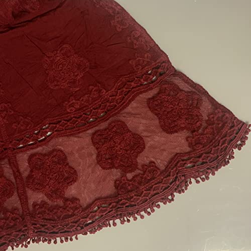 Image of Eomenie Women's Contrast Lace Bathing Suit Cover Up V-Neck Swimsuit Coverups Loose Swimwear Beach Dress Beachwear