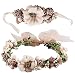 Produktbild Blumenkranz Haare und Arm, Haarschmuck Hochzeit Blumenstirnband Blumenkrone mit Armband für Strand Hochzeit Braut Fotografie Party Muttertag, Blumenkranz Blumenkrone Boho für Festival Hochzeit